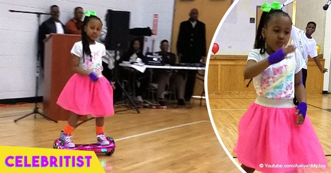 Little girl sets the dance floor on fire with her moves on hoverboard