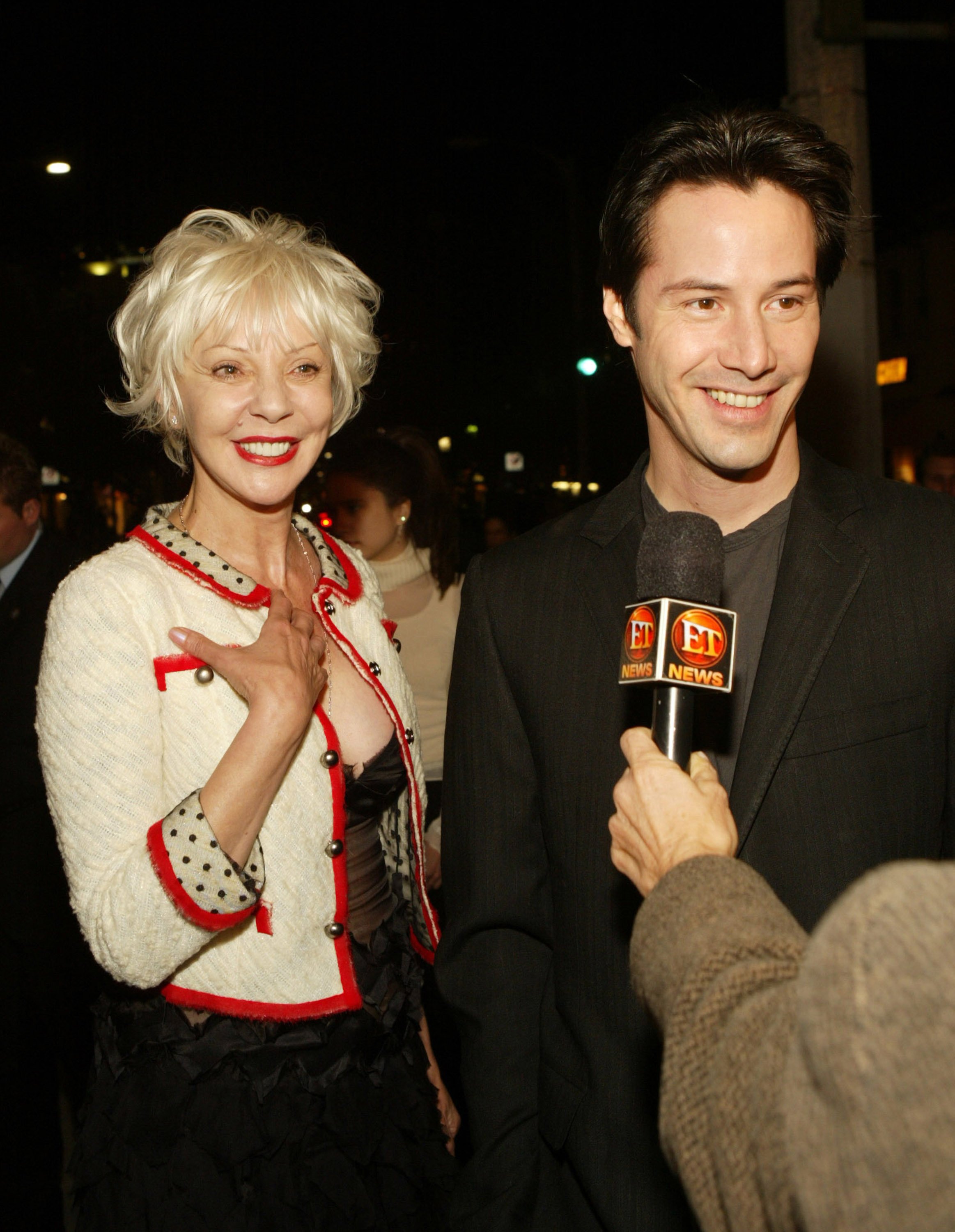 Patricia Taylor and Keanu Reeves at the Mann Village Westwood for the "Something's Gotta Give" Los Angeles Premiere in Westwood, California, on December 8, 2003. | Source: Getty Images