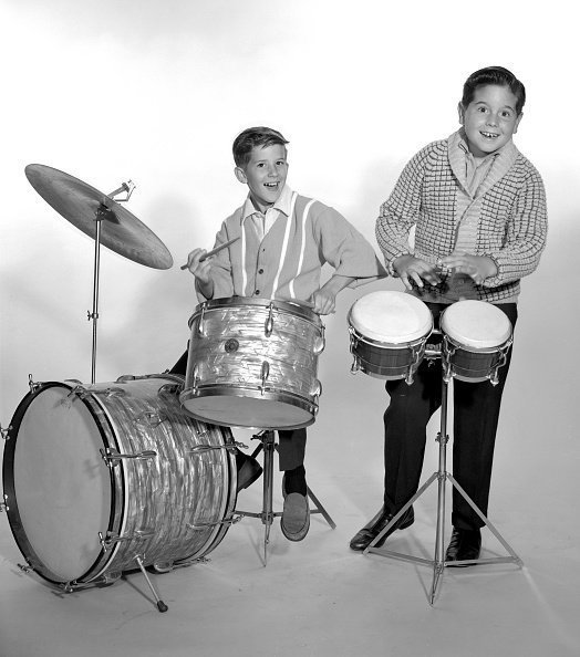 Keith Thibodeaux playing with a drum set circa the 1950s | Source: Getty Images