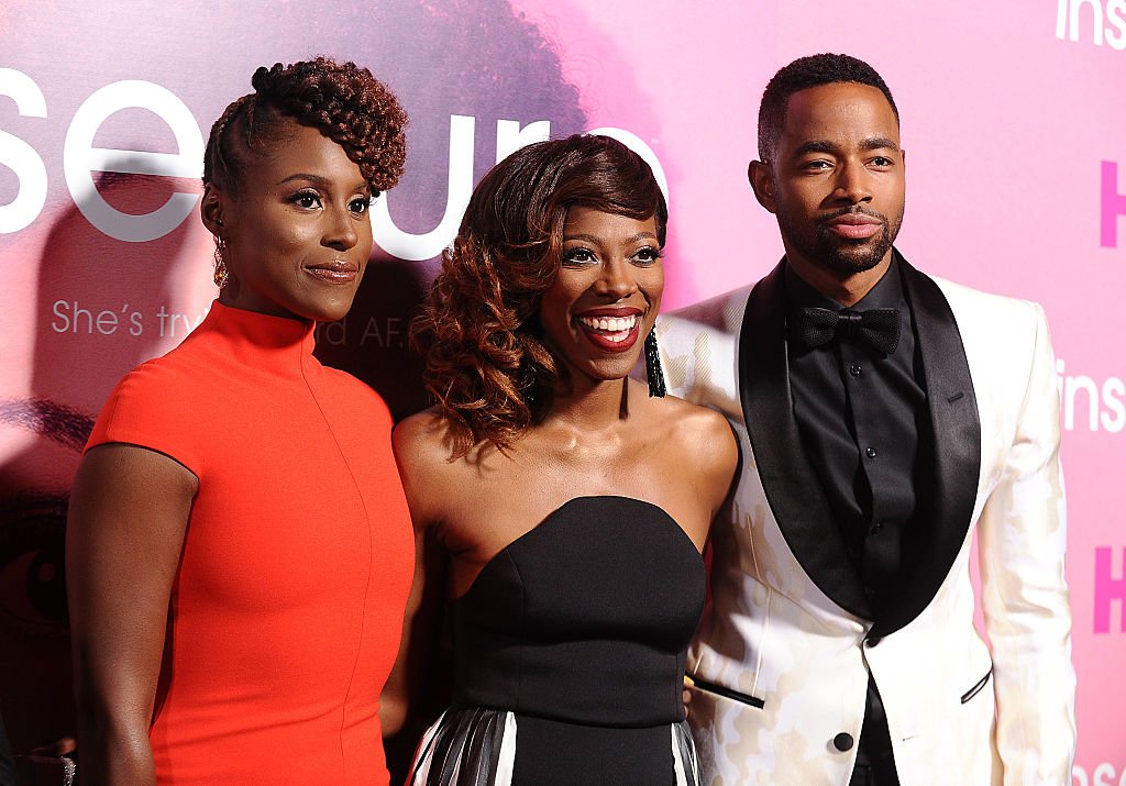 Issa Rae, Yvonne Orji and Jay Ellis attend the premiere of "Insecure", October 2016 | Source: Getty Images