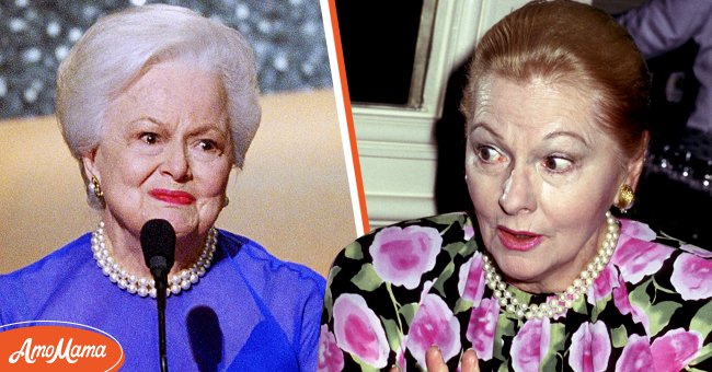 [Left]: Former Best Actress Oscar winner Olivia de Havilland during the 75th Annual Academy Awards at the Kodak Theater on March 23, 2003 in Hollywood, California. [Right]: Joan Fontaine during 48th Golden Apple Awards at Beverly Wilshire Hotel in Beverly Hills, California, United States. | Source: Getty Images