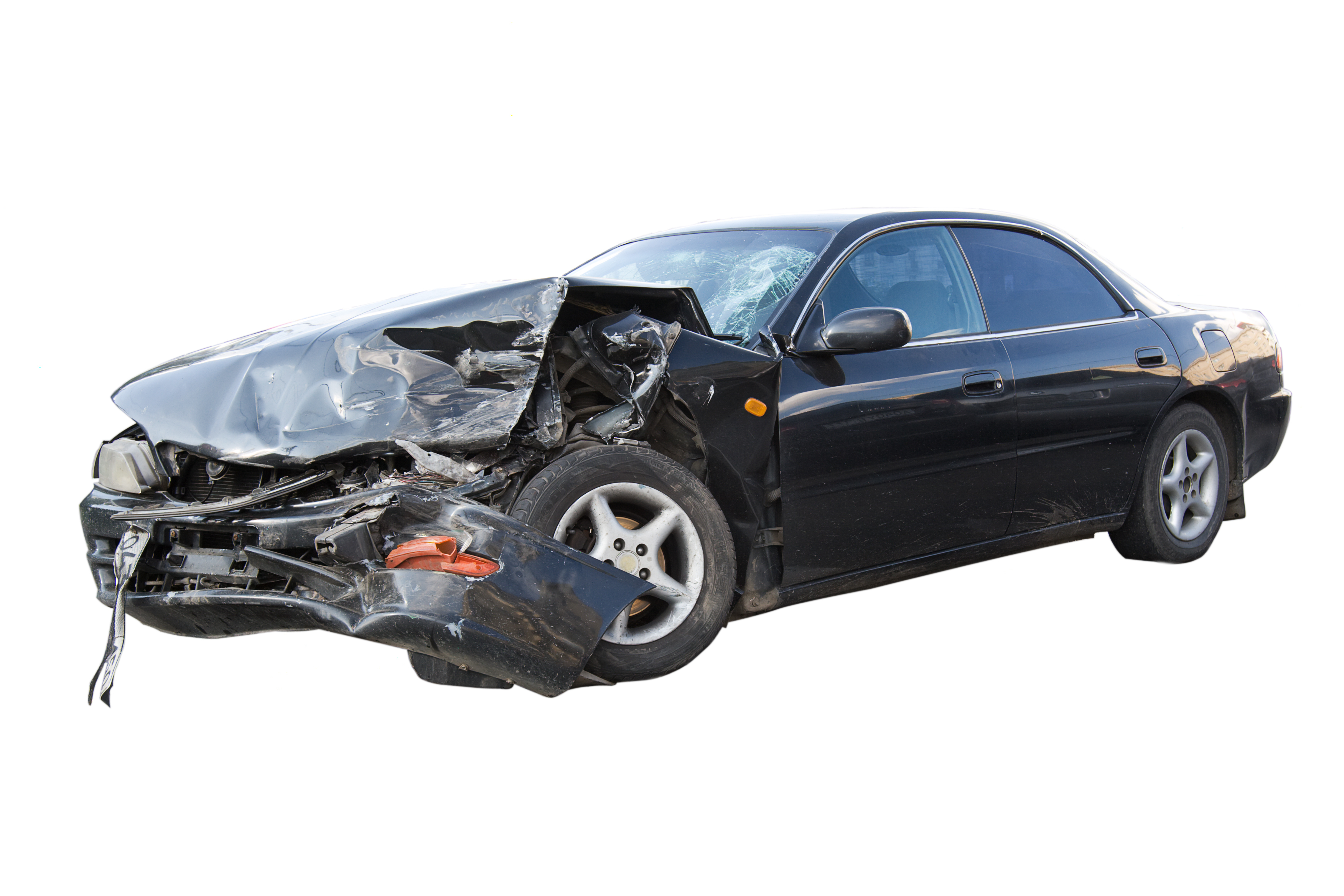 A severely damaged car. | Source: Shutterstock