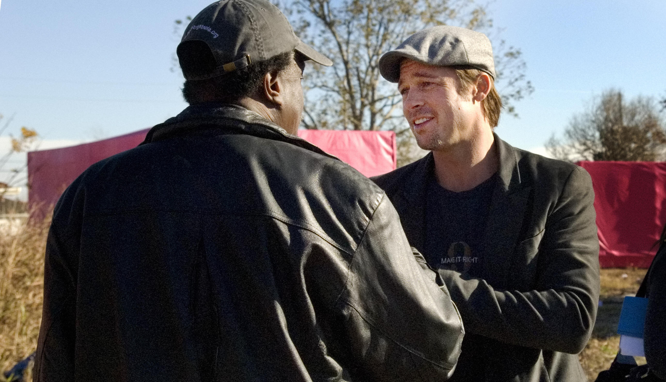 Brad Pitt and Robert Green in New Orleans, 2007 | Source: Getty Images