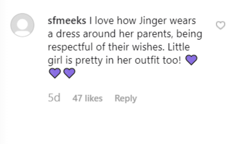 Fan comment on Duggar family's post. | Source: Instagram/duggarfam