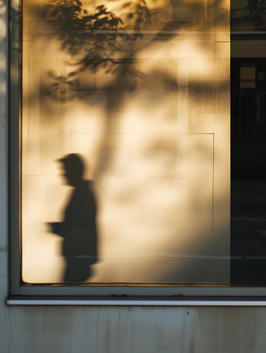 A reflection of a man in a window | Source: Midjourney