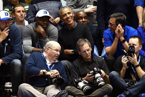 Barack Obama attends the game at Cameron Indoor Stadium on February 20, 2019 in Durham, North Carolina | Photo: Getty Images