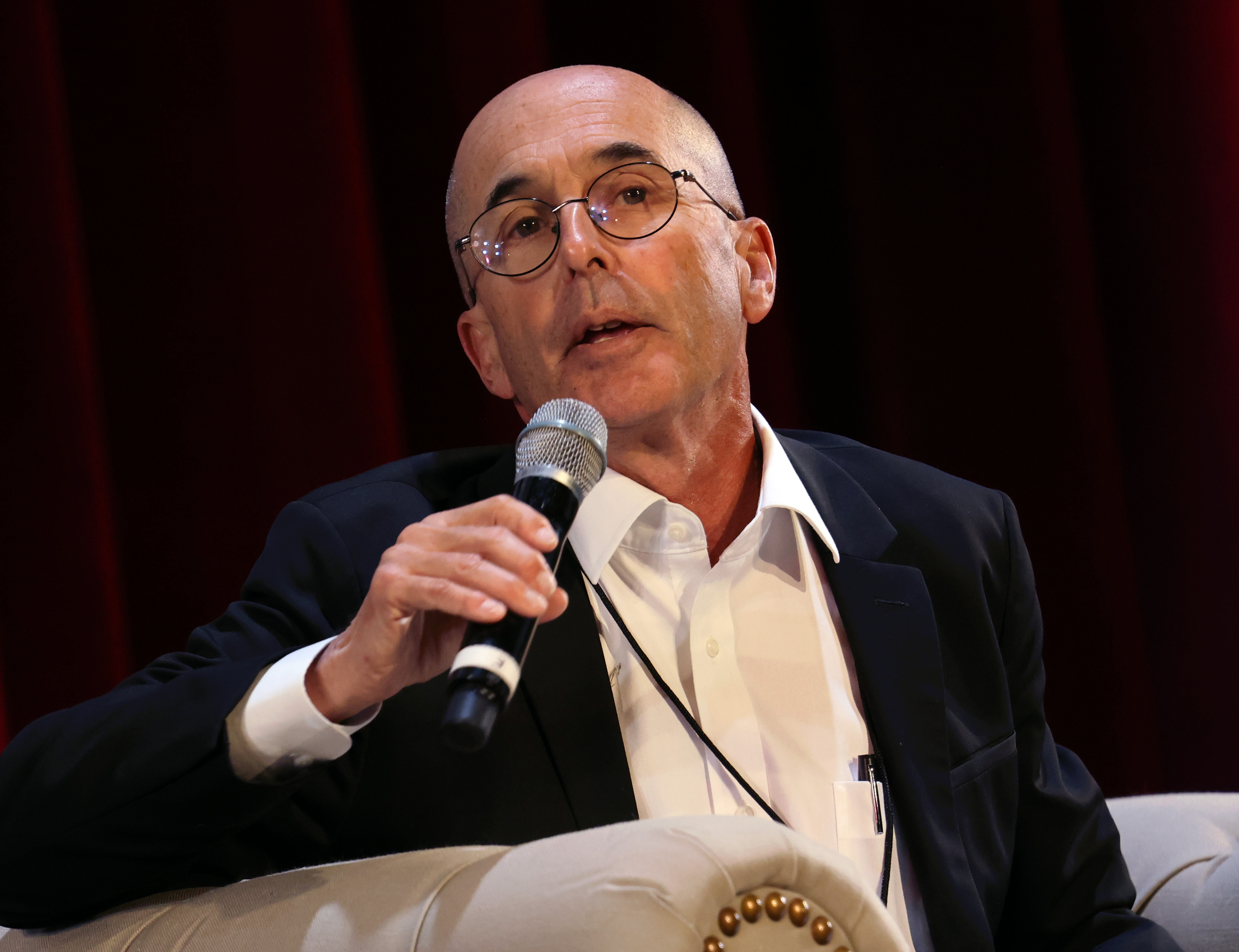 Don Winslow speaking onstage at the Los Angeles Times Festival of Books in Los Angeles, California on April 24, 2022. | Source: Getty Images