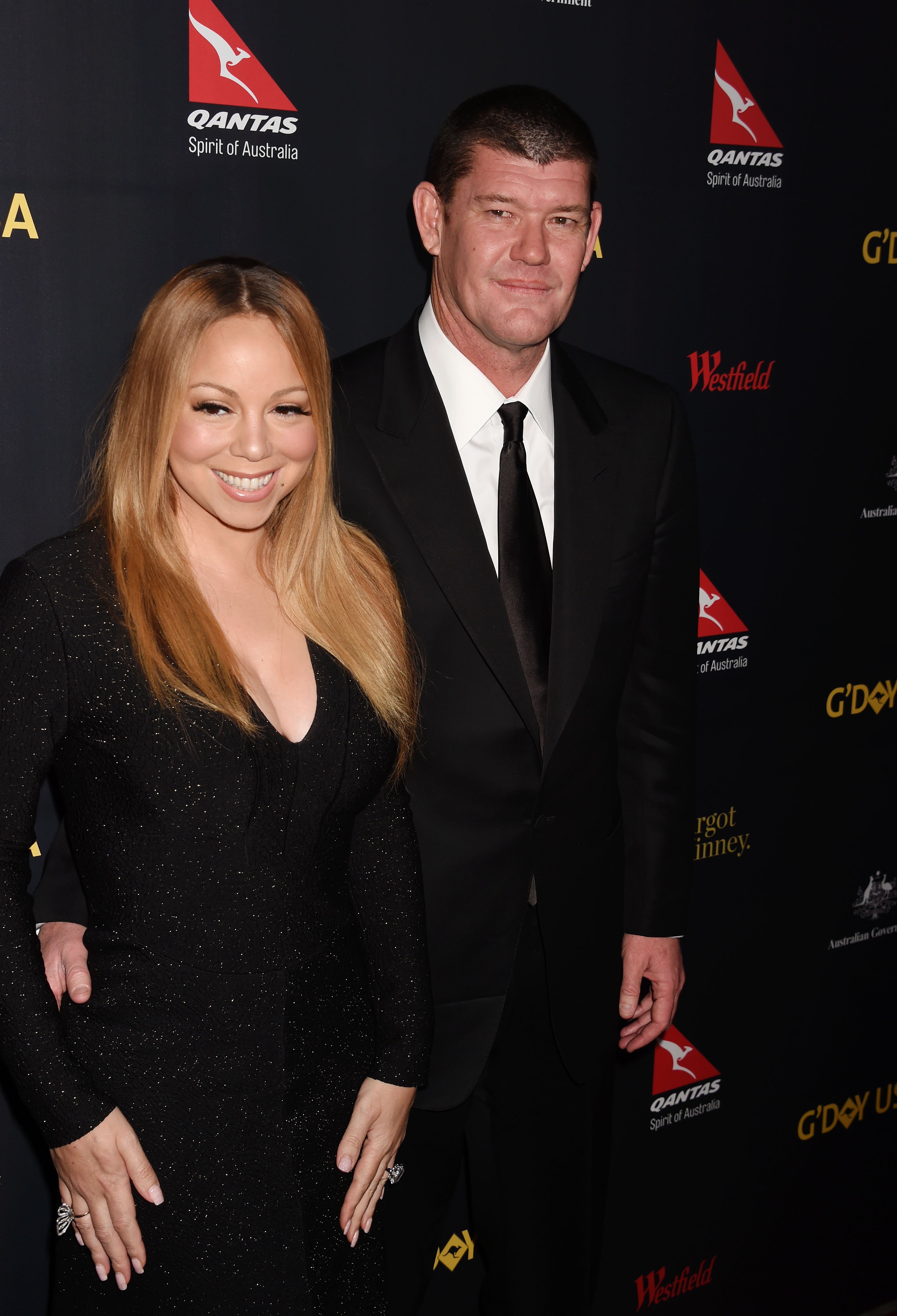 Singer/songwriter Mariah Carey (L) and businessman/philanthropist James Packer arrive at the 2016 G'Day Los Angeles Gala at Vibiana on January 28, 2016 in Los Angeles, California | Source: Getty Images