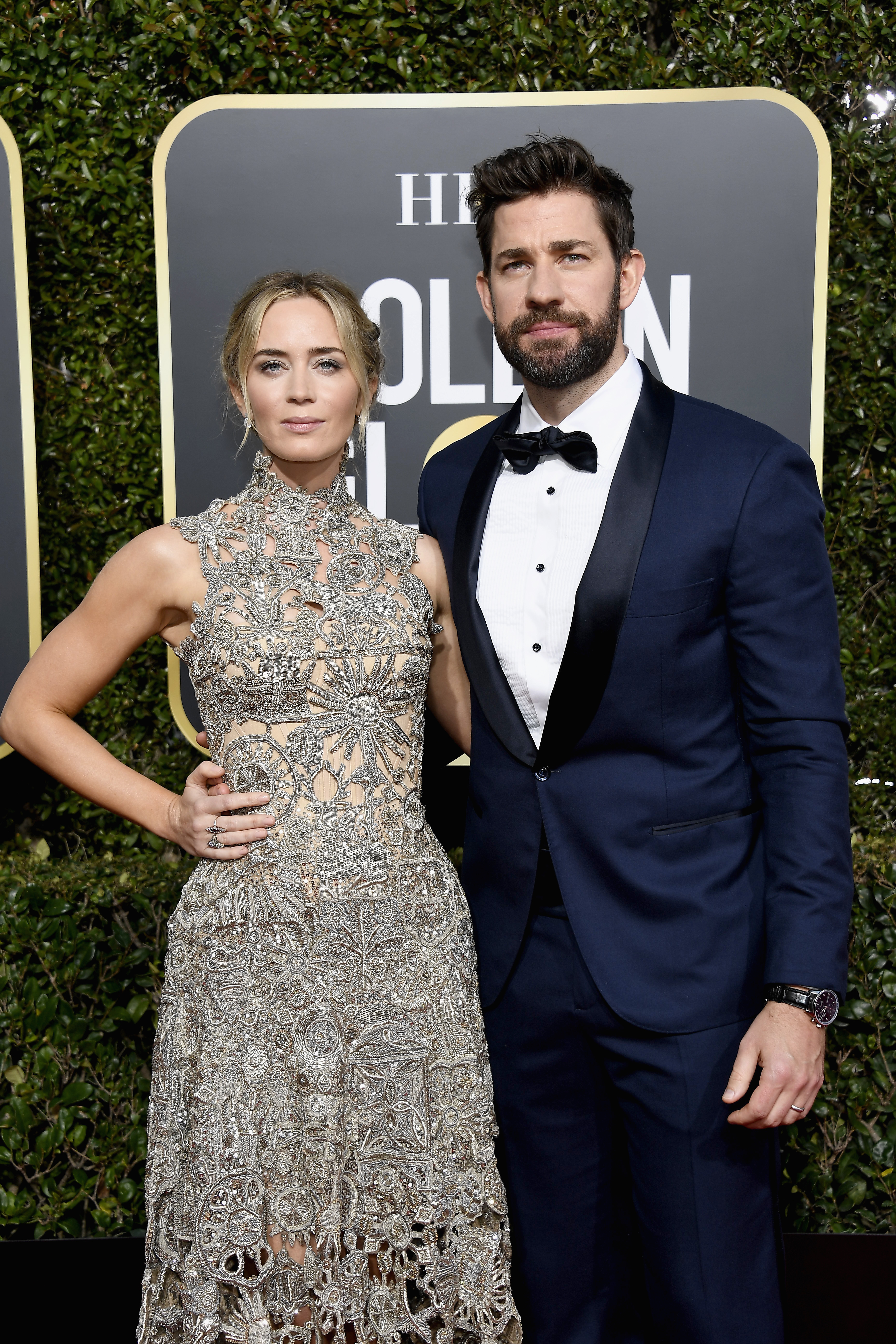 Emily Blunt and John Krasinski arrive to the 76th Annual Golden Globe Awards held at the Beverly Hilton Hotel on January 6, 2019. | Source: Getty Images