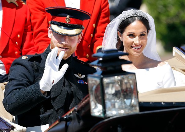 Prince Harry and Meghan Markle at St George's Chapel, Windsor Castle on May 19, 2018 in Windsor, England | Photo: Getty Images  