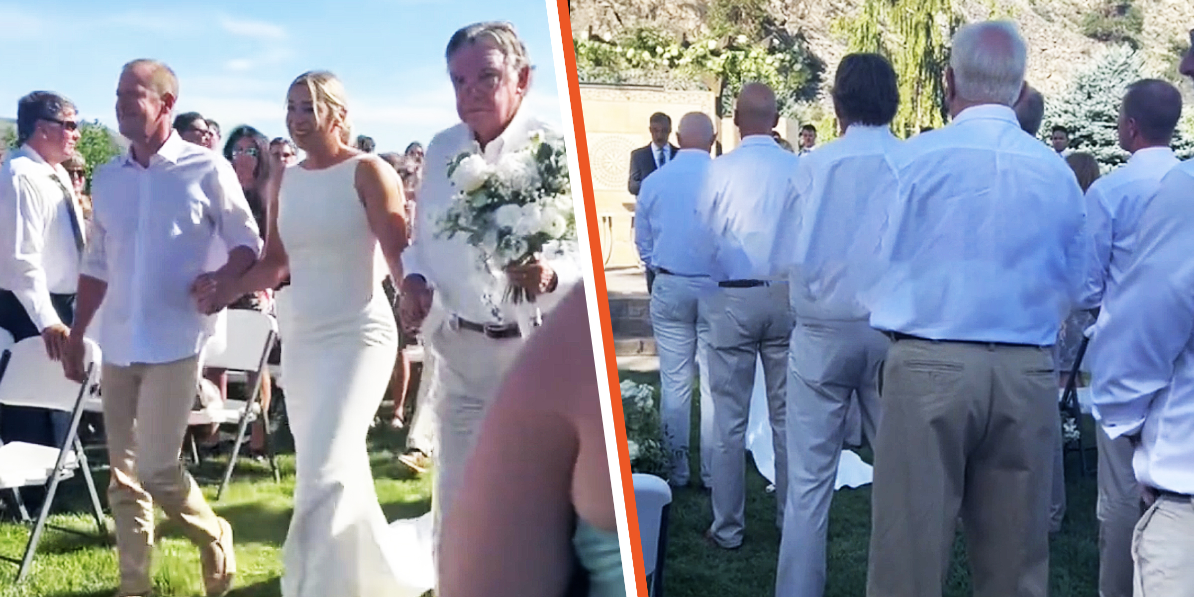 Ivy Jacobsen Being Walked Down The Aisle By the Important Men in Her Life, 2023 | Source: TikTok.com/@karrahcreativeevents