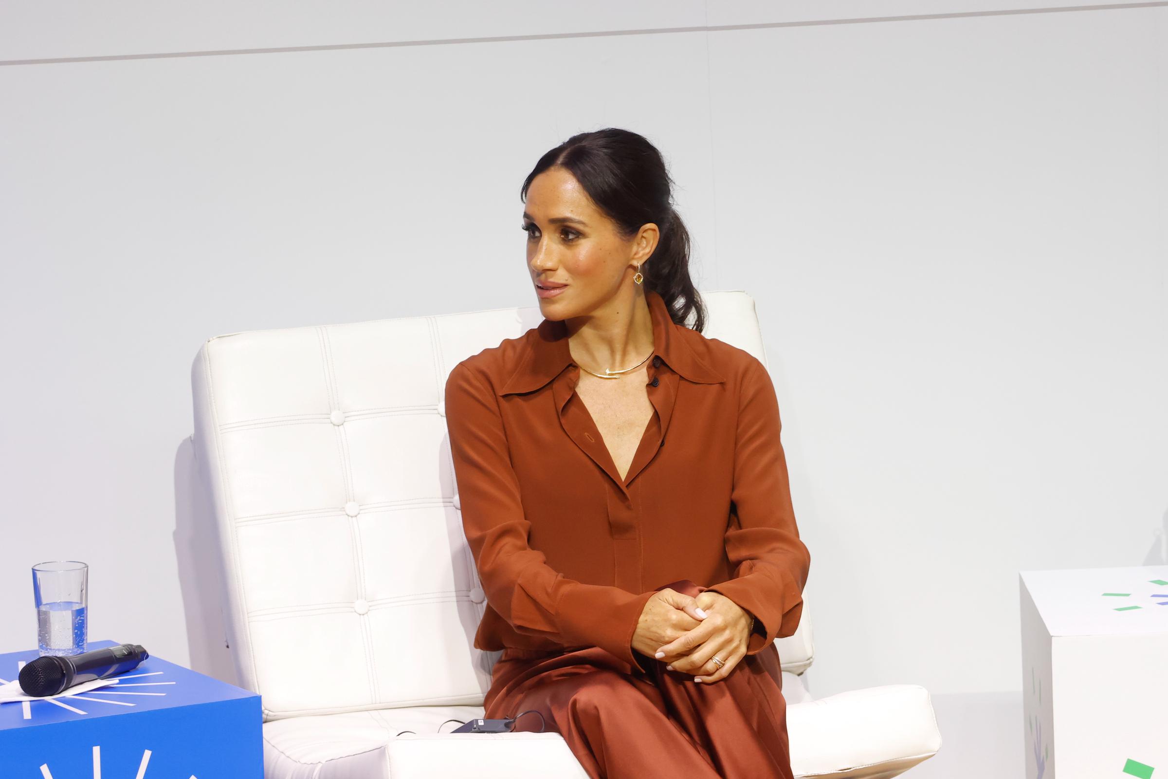 Meghan, Duchess of Sussex attends the "Responsible Digital Future" forum at EAN University in Bogota, Colombia on August 15, 2024 | Source: Getty Images