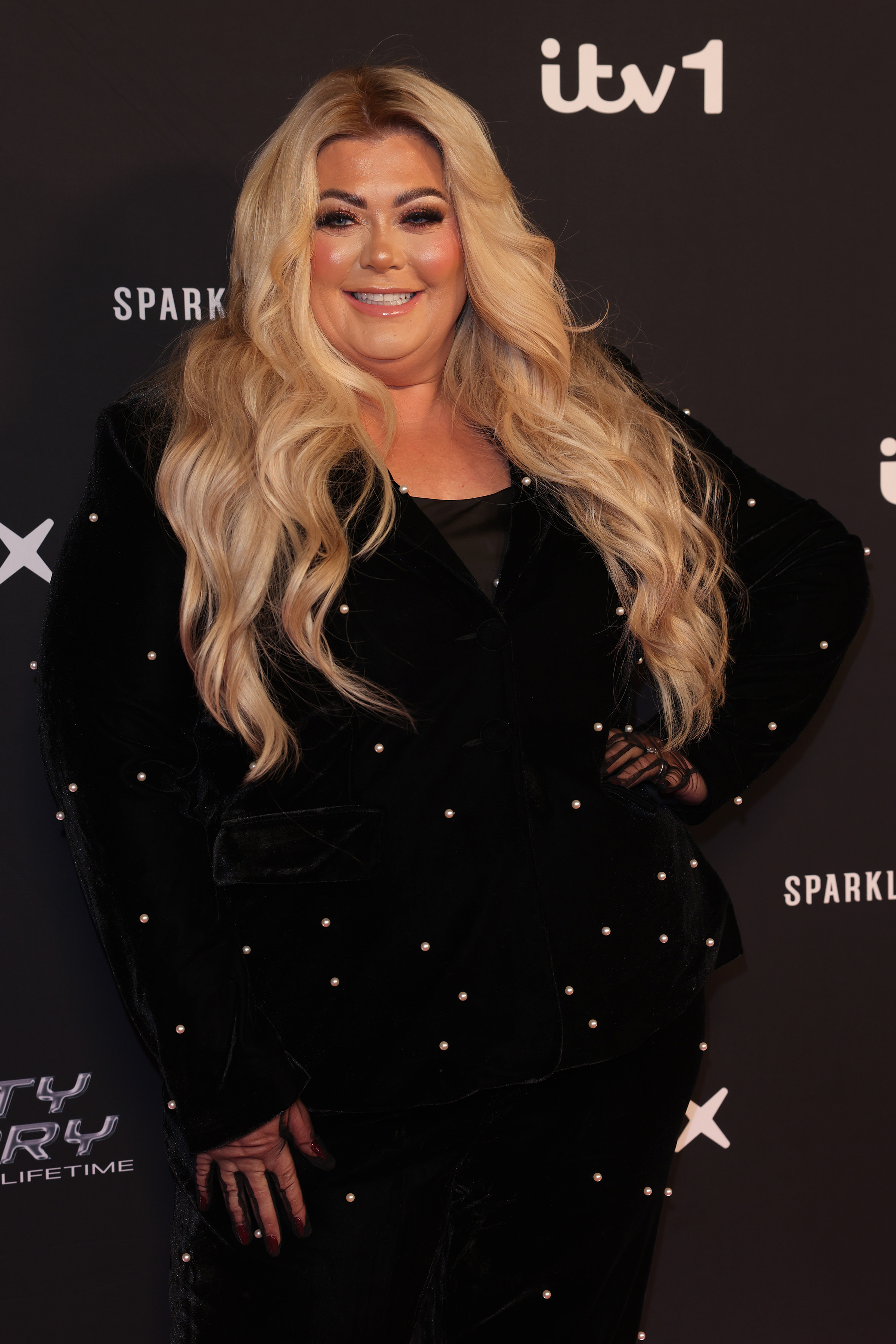 Gemma Collins attends the "Katy Perry: Night of a Lifetime" photocall at Central Hall Westminster on 11 December 2024 in London, England. | Source: Getty Images
