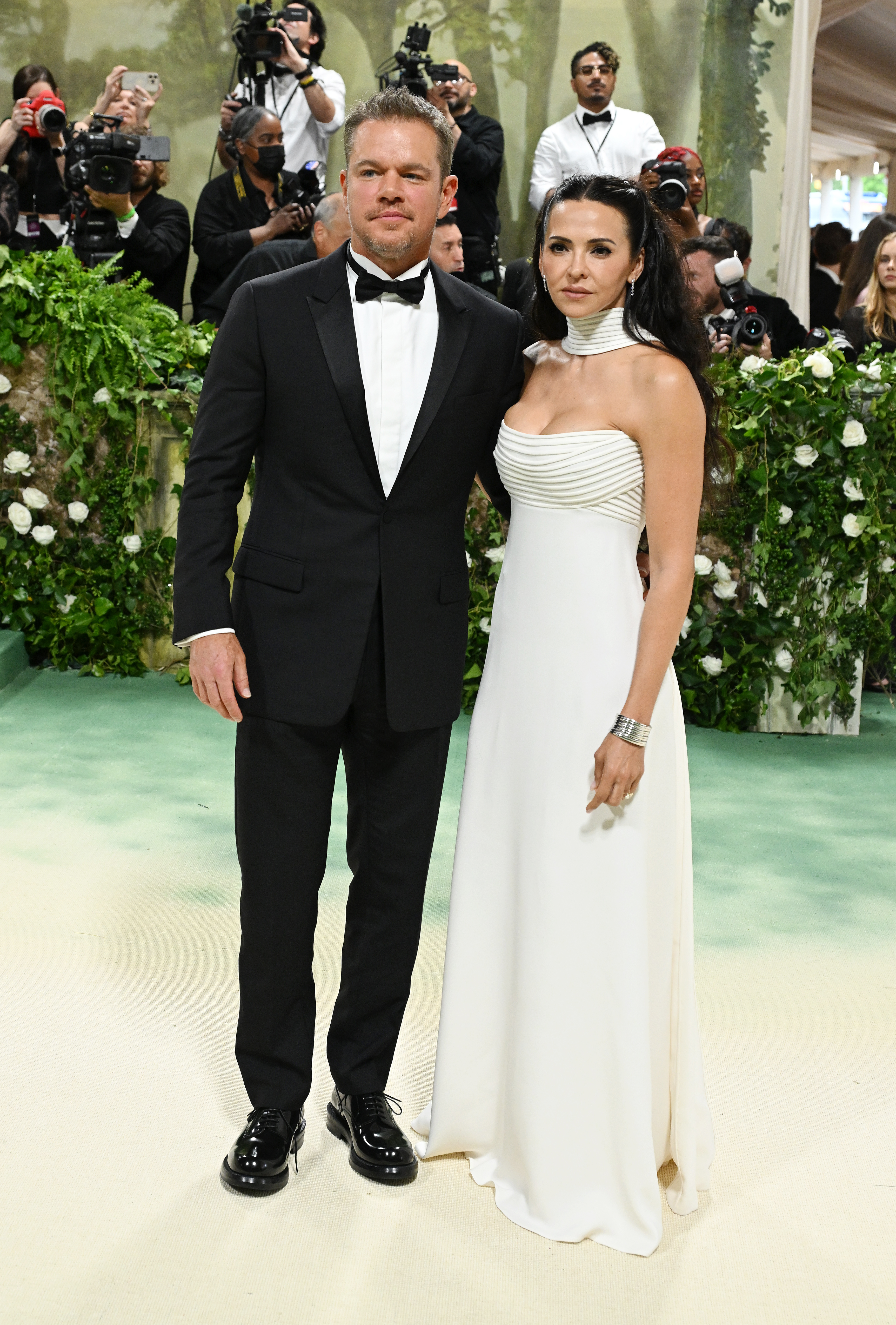 Matt Damon and Luciana Barroso at the 2024 Met Gala celebrating "Sleeping Beauties: Reawakening Fashion" in New York City on May 6, 2024 | Source: Getty Images
