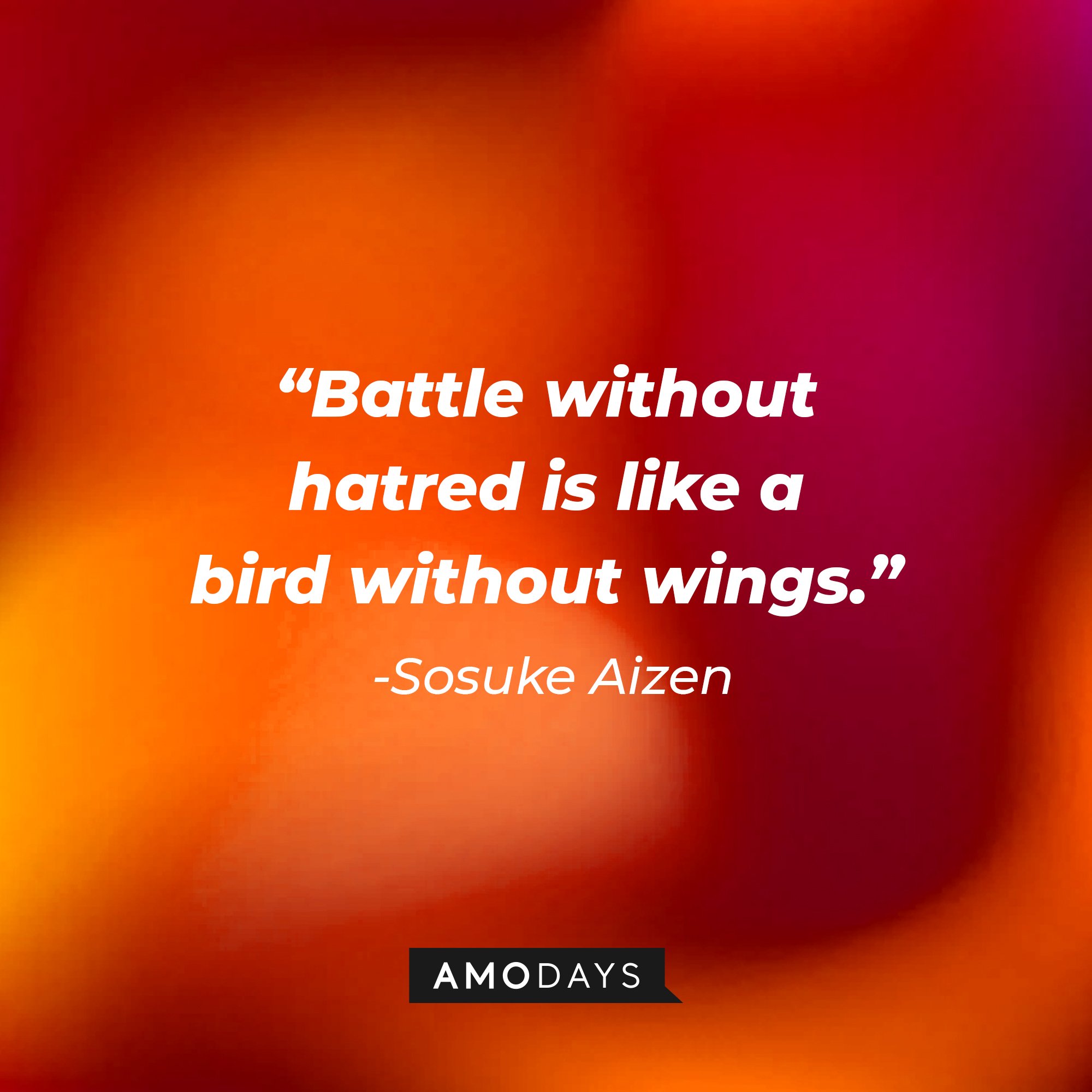 Sosuke Aizen's quote: "Battle without hatred is like a bird without wings."  | Image: AmoDays