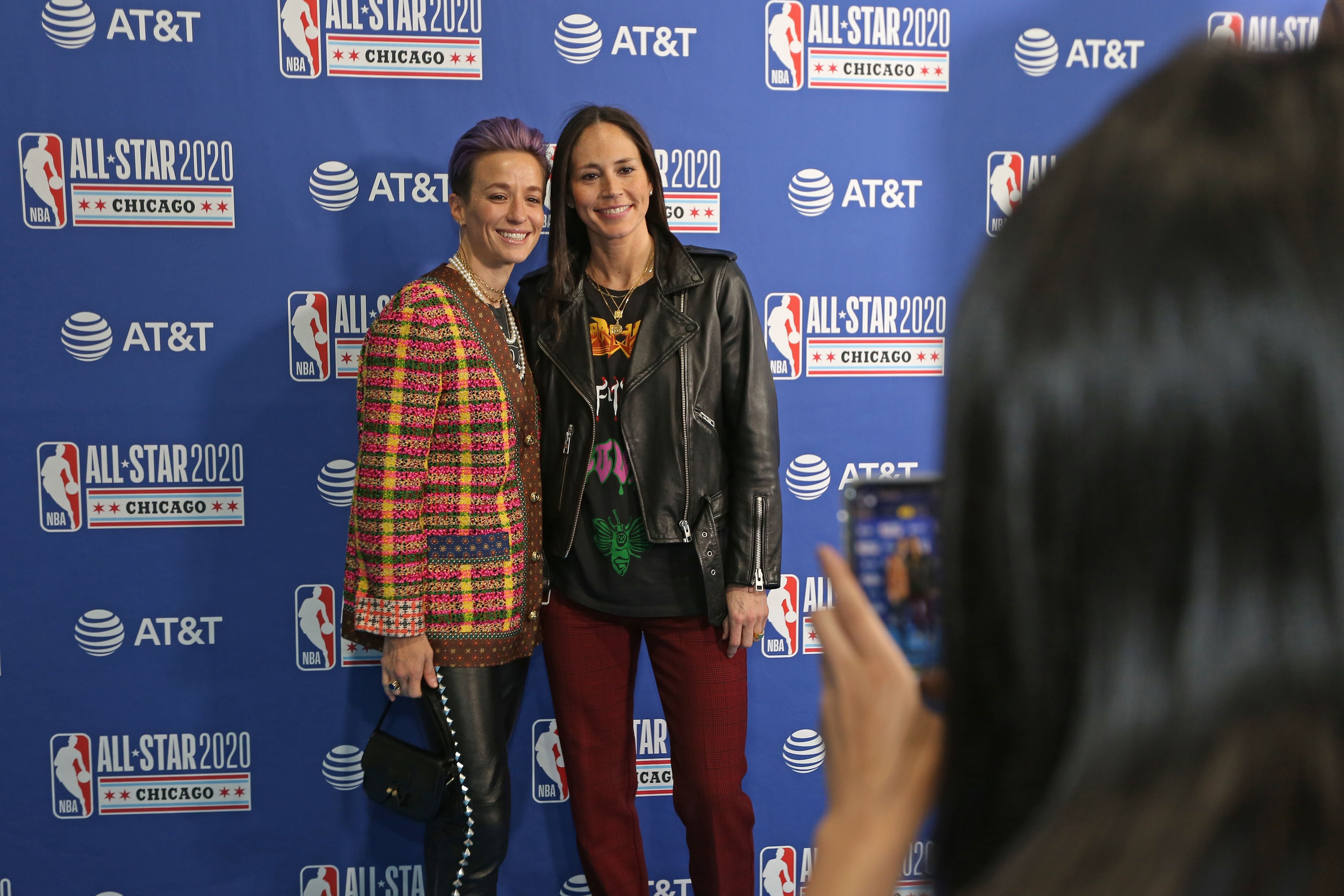 Sue Bird and Megan Rapinoe at the 69th NBA All-Star Game in February 2020 in Chicago Illinois ! Source: Getty Images