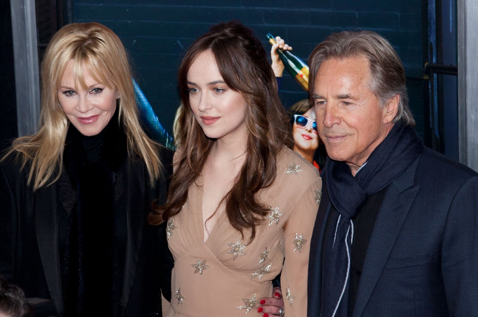 Melanie Griffith with Dakota and Don Johnson at the "How to Be Single" premiere on April 28, 2016, in New York | Source: Getty Images