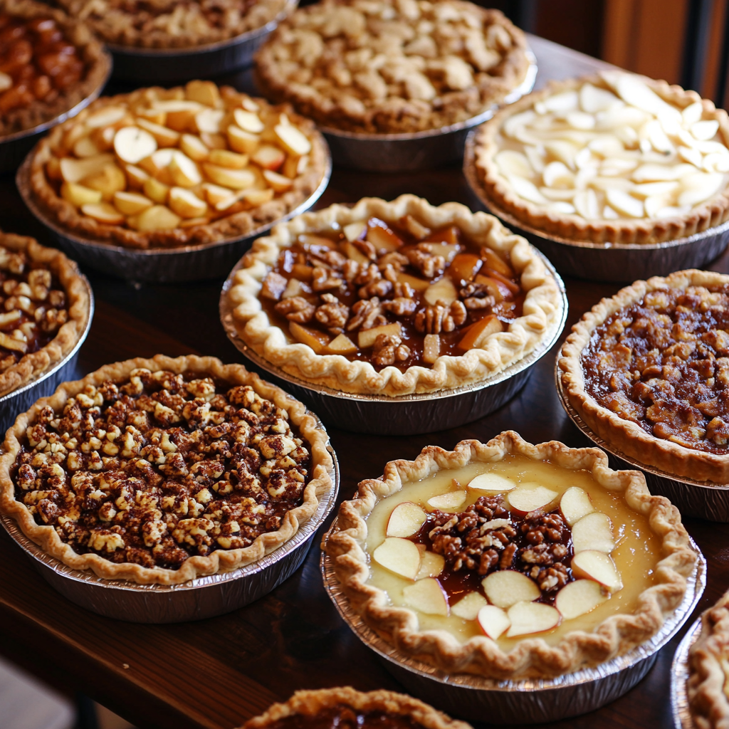 Pies on a counter | Source: Midjourney