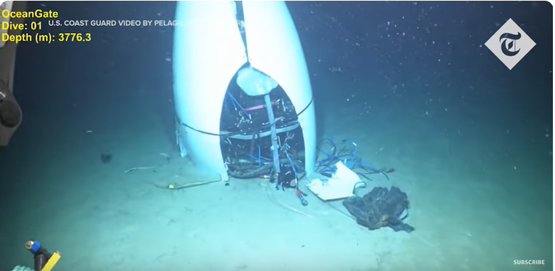 OceanGate Titan sub wreckage discovered on seabed in new footage, from a YouTube video, dated September 18, 2024 | Source: Youtube/@telegraph