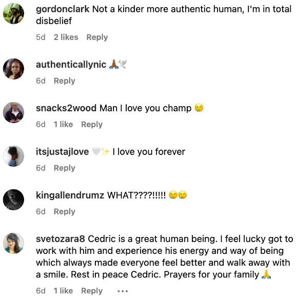 Fan comments about the late Cedric "Beastie" Jones, dated September 13, 2023 | Source: Instagram/_cedricjones