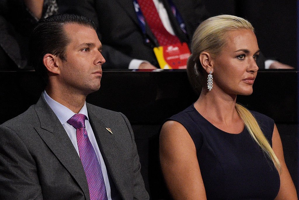 Donald Trump Jr. and Vanessa Trump attend the evening session on the fourth day of the Republican National Convention. | Source: Getty Images