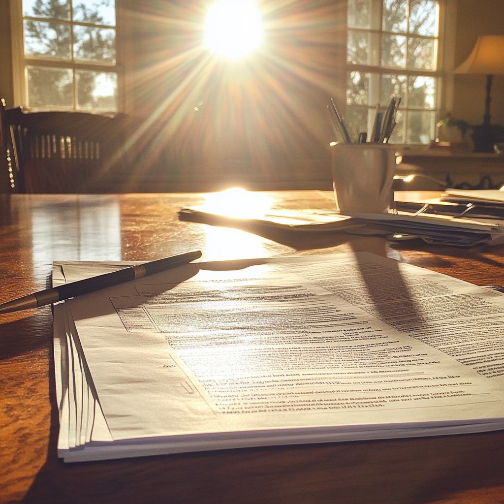 Paperwork on a table | Source: Midjourney