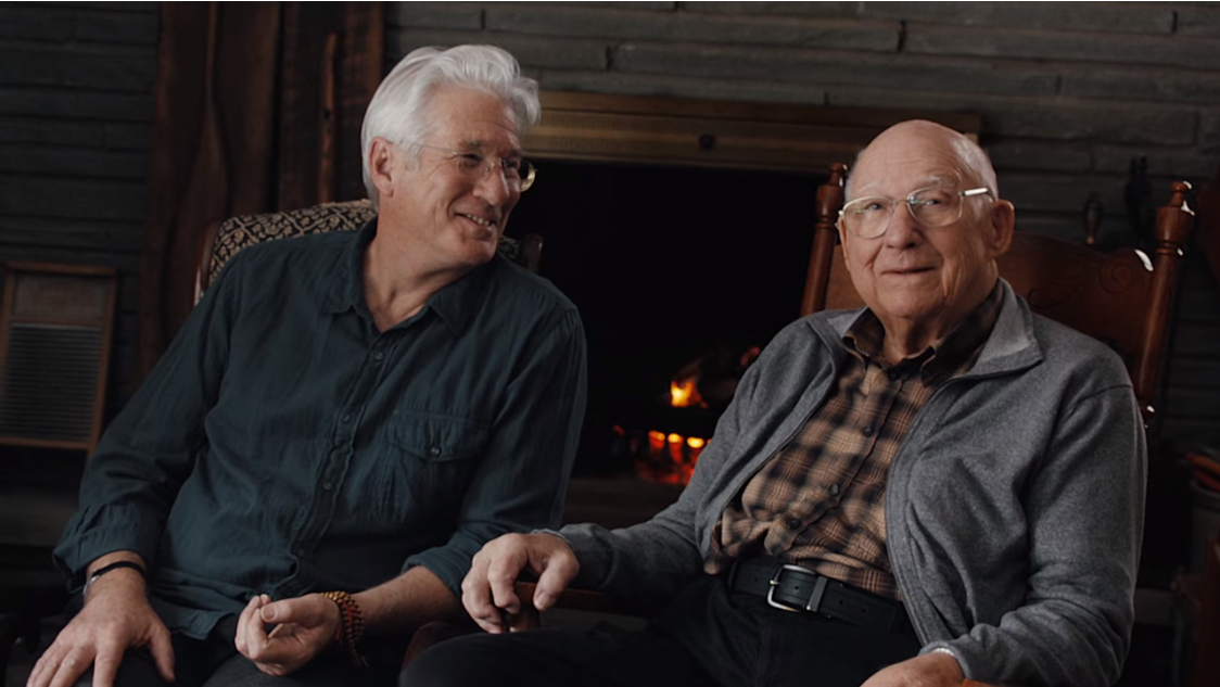 A still from a YouTube video of Richard and Homer Gere talking about Meals on Wheels | Source: youtube.com/@MealsonWheelsCentralTexas