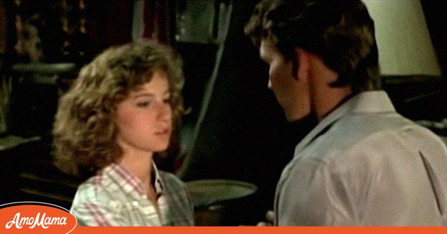 American actress Jennifer Grey on the set of a movie. | Photo: youtube/ABC News