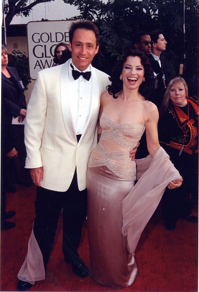 Fran Drescher und Ehemann Peter Marc Jacobson bei den "Golden Globe Awards" 1997. (Foto von Jeff Kravitz / FilmMagic) I Quelle: Getty Images