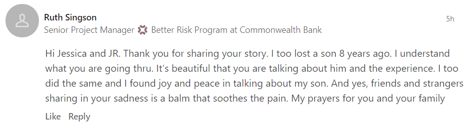 A user's comment on Jessica Brandes' LinkedIn Post. | Source: LinkedIn/JessicaBrandes