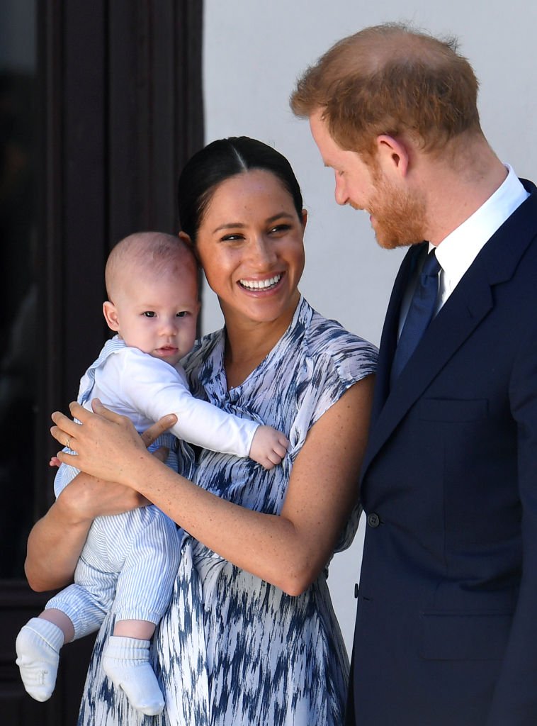 Prince Harry, Meghan Markle and their baby son Archie Mountbatten-Windsor meet Archbishop Desmond Tutu at the Desmond & Leah Tutu Legacy Foundation during their royal tour of South Africa. | Photo: Getty Images