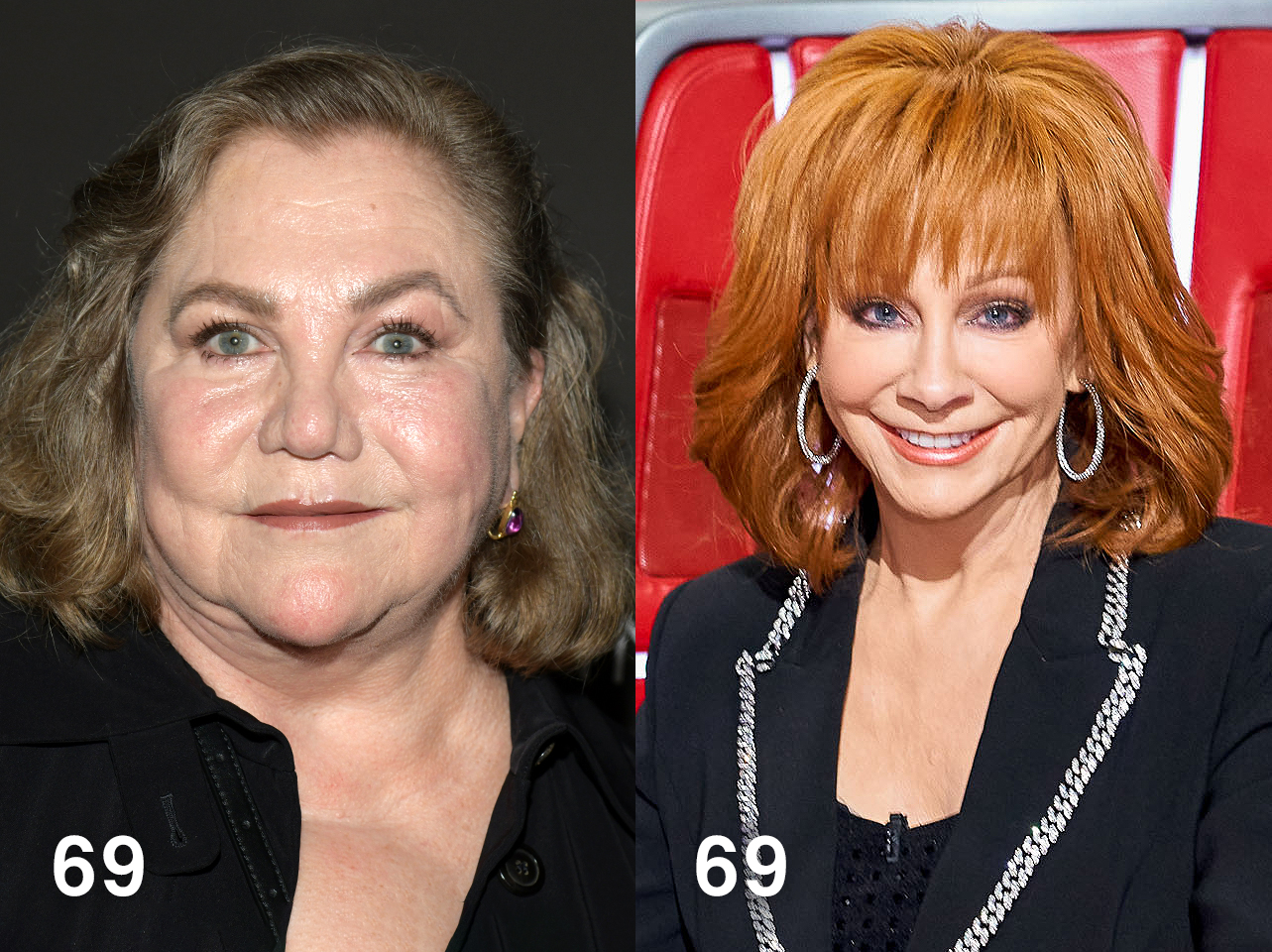 Kathleen Turner in 2024 | Reba McEntire in 2023 | Source: Getty Images