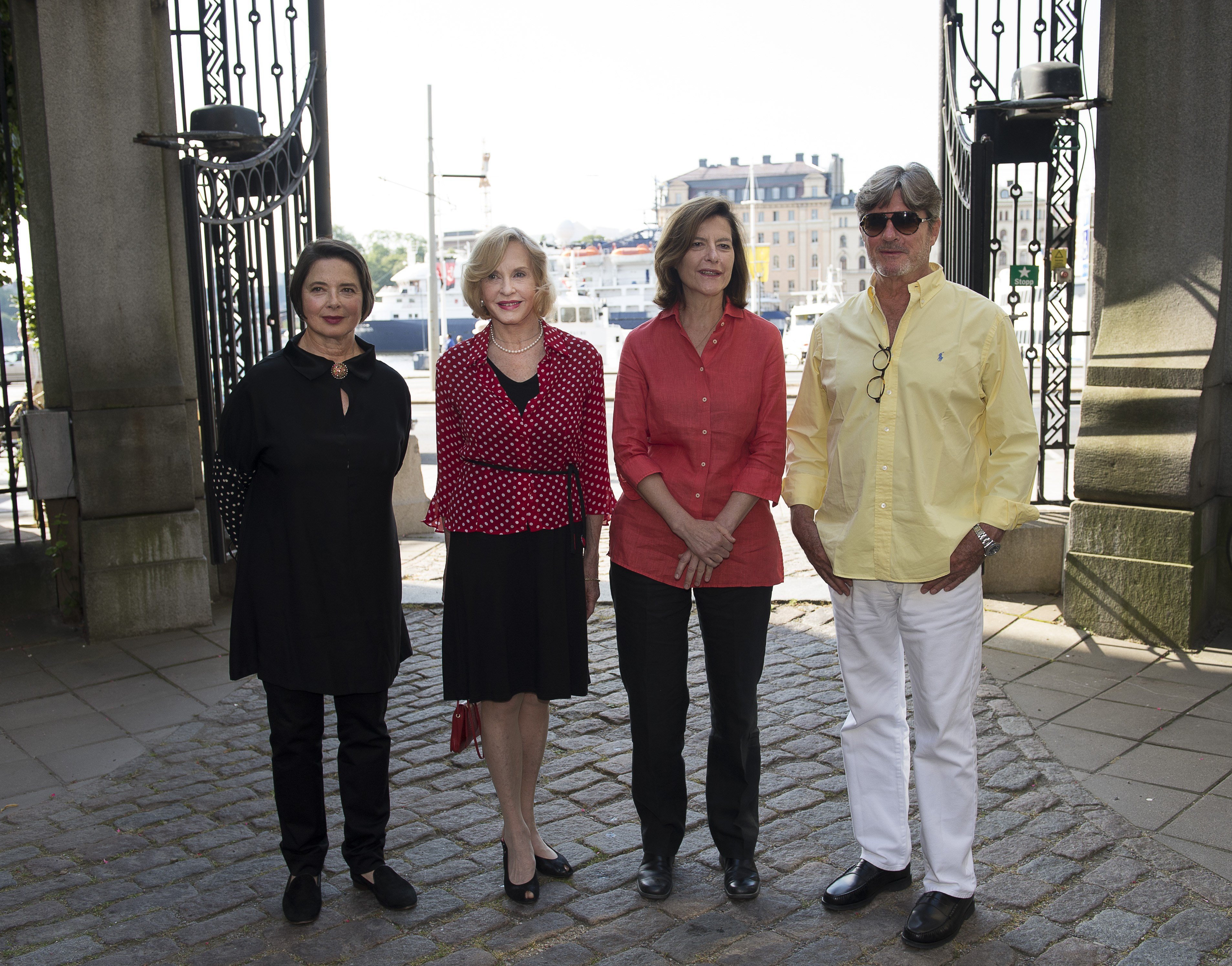 Isabella Rossellini, Pia Lindström, Isotta Rossellini, and Roberto Rossellini during a press conference on August 24, 2015, in Stockholm | Source: Getty Images