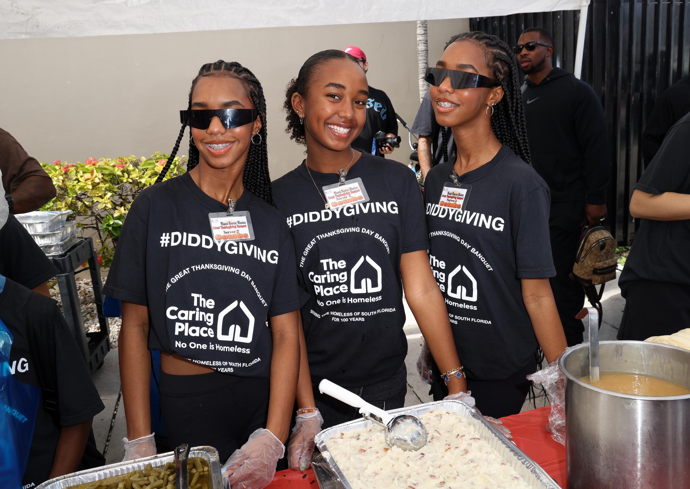 Jessie, Chance, and D'Lila Combs celebrate Thanksgiving Day on November 24, 2022, in Miami, Florida. | Source: Getty Images