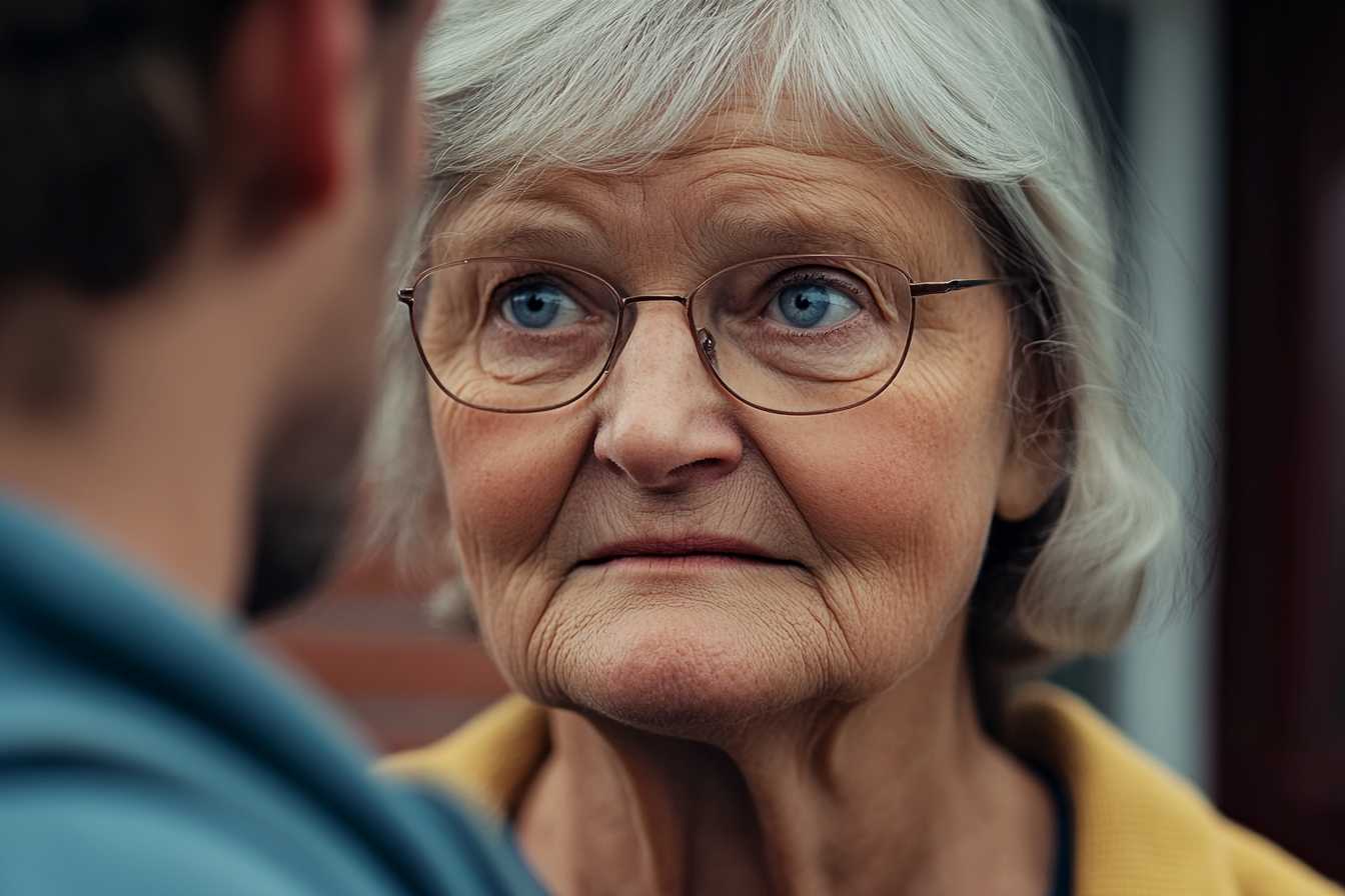 A woman talking to her son | Source: Midjourney