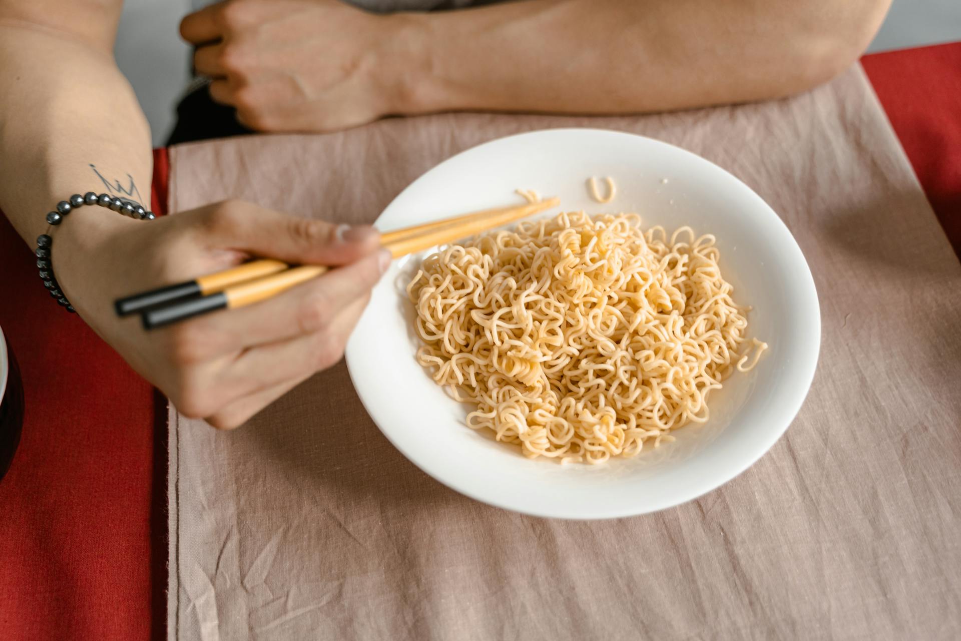 Noodles on a plate | Source: Pexels