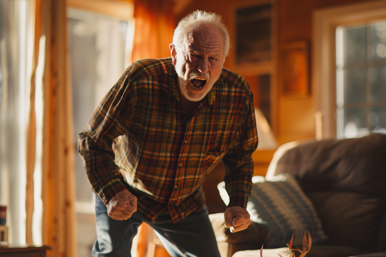 An old man yelling | Source: Midjourney