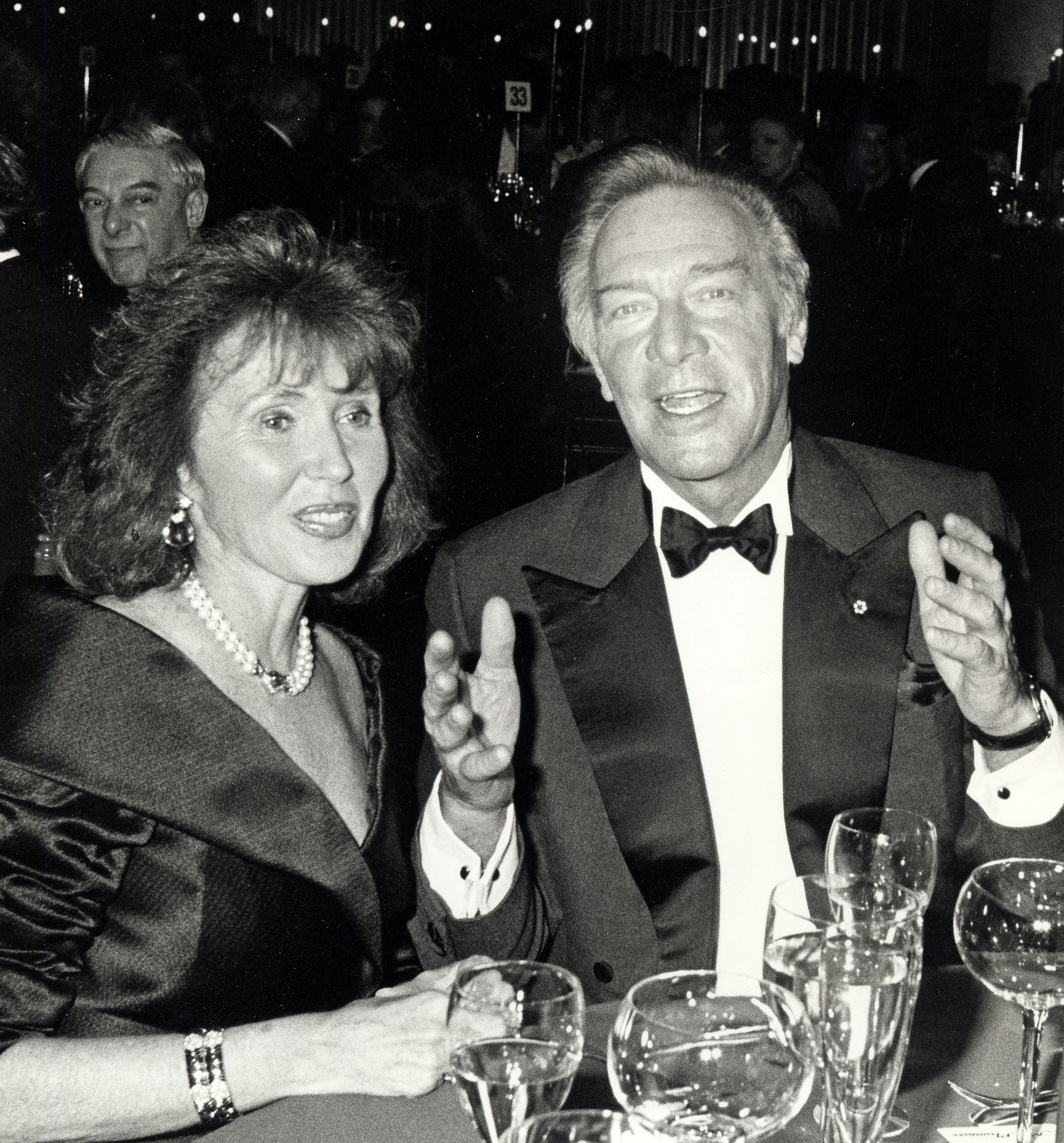  Christopher Plummer and Elaine Taylor are pictured attending 'The School of American Ballet Gala Honoring Rudolf Nureyev' on February 11, 1991, at Lincoln Center in New York City | Source: Getty Images