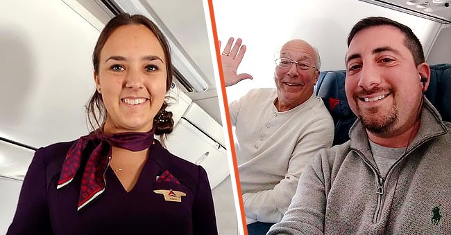 Dad who got on his daughter's flight so she isn't alone on Christmas. | Photo: facebook.com/mlevy1987