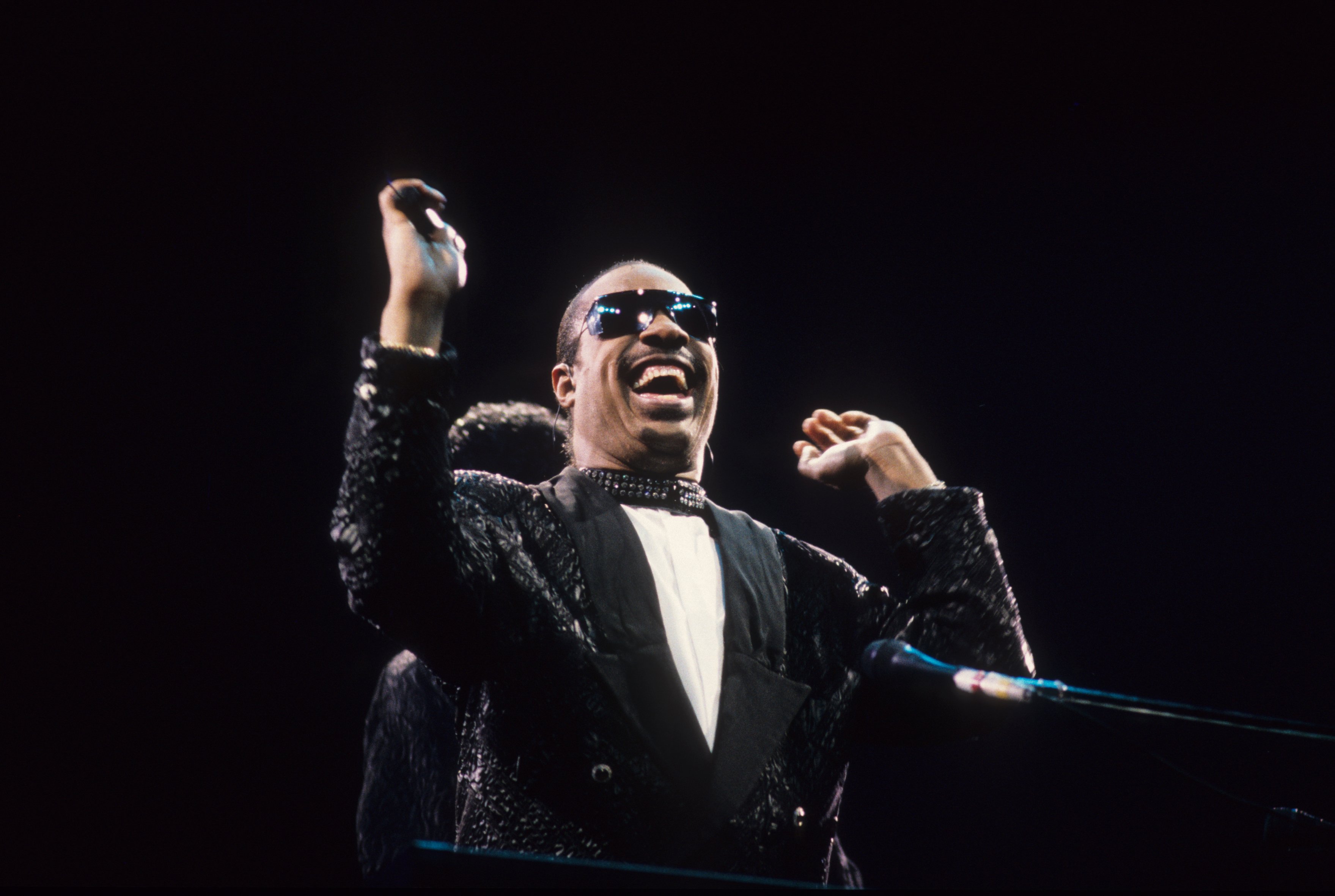 Stevie Wonder en Roma, Italia, en 1988. || Fuente: Getty Images