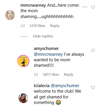 Amy reply to one of her fan's comment on her post. | Source: Instagram/amyschumer