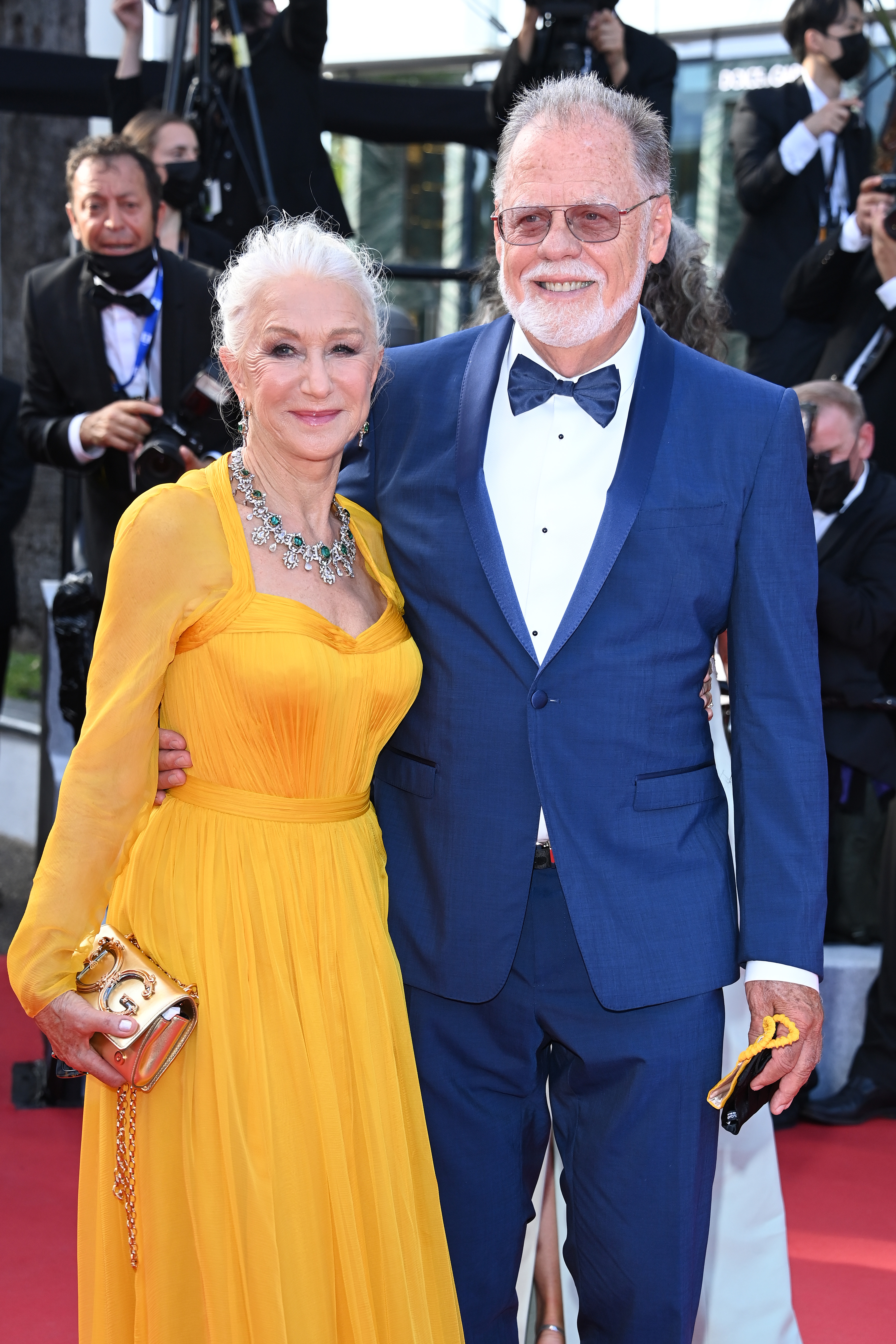 Helen Mirren and Taylor Hackford at the "Annette" screening and opening ceremony during the 74th annual Cannes Film Festival on July 6, 2021, in France. | Source: Getty Images
