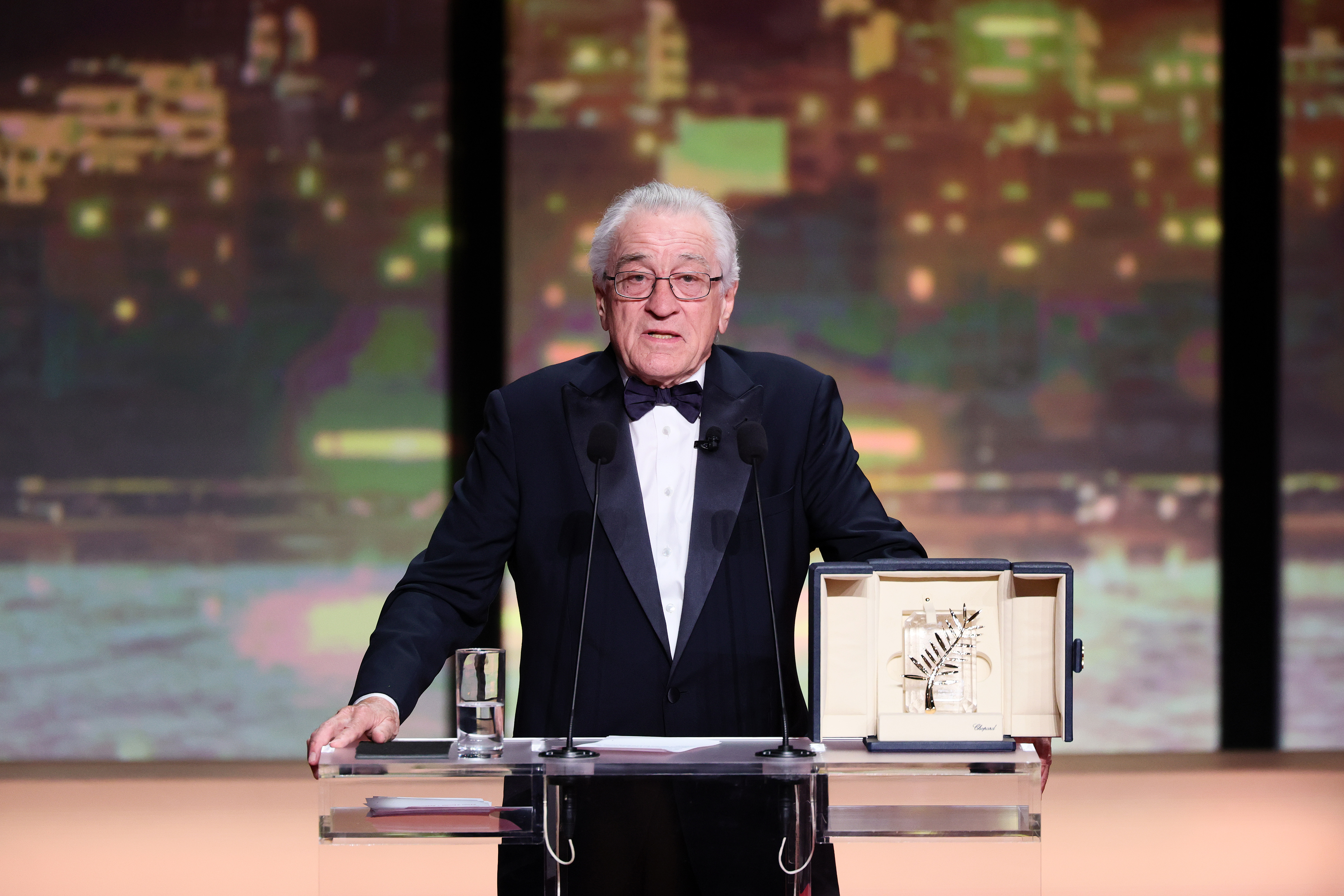 Robert De Niro speaks onstage during the opening ceremony at the 78th annual Cannes Film Festival at the Palais de Festival on May 13, 2025, in France | Source: Getty Images