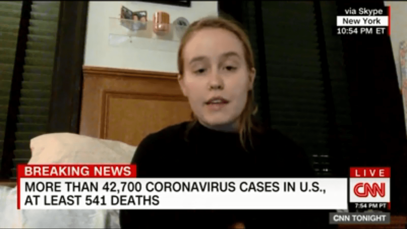 Fiona recounting her experience with COVID-19 On CNN | Photo: CNN