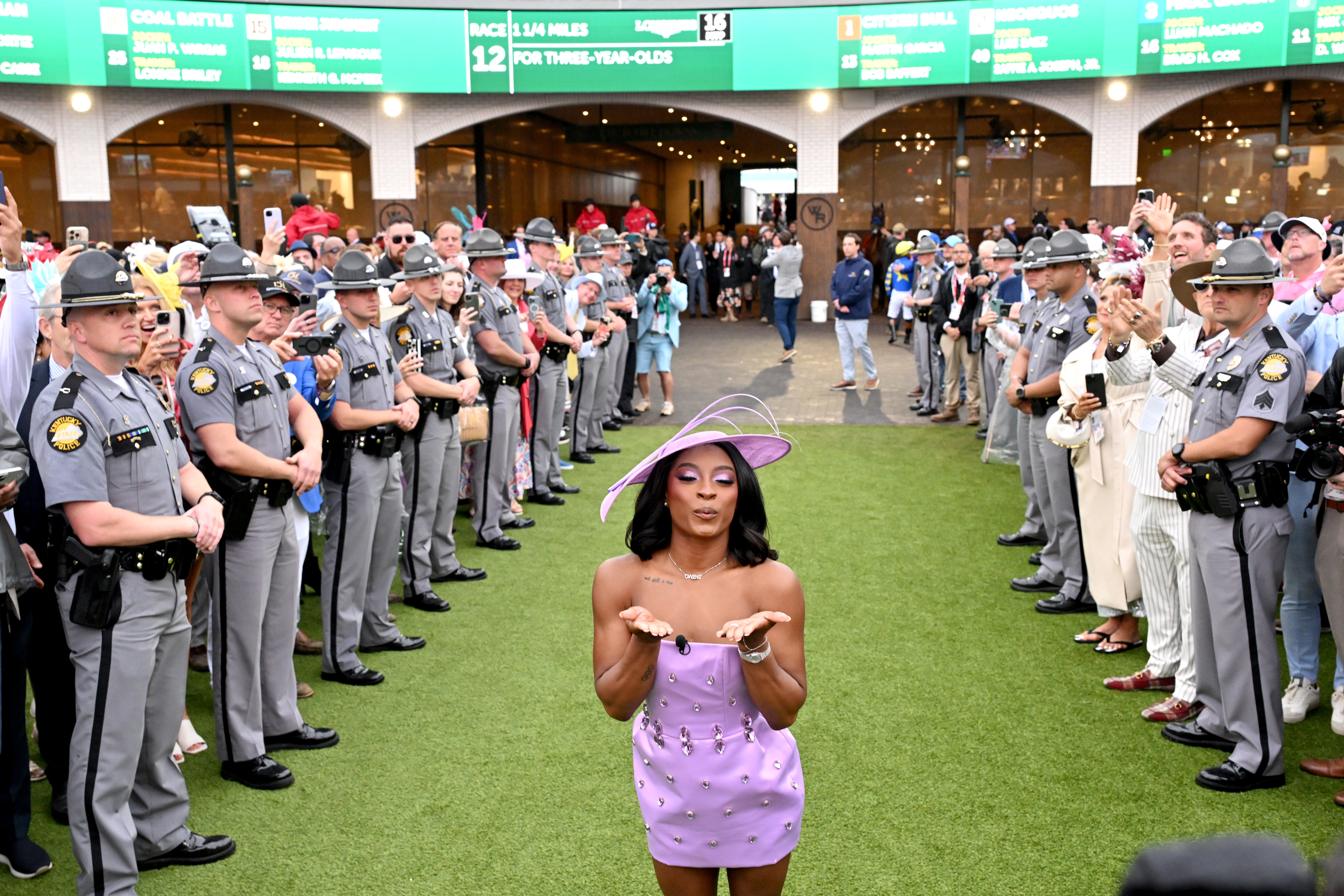 Simone Biles attends Kentucky Derby 151 at Churchill Downs on May 03, 2025 in Louisville, Kentucky. | Source: Getty Images