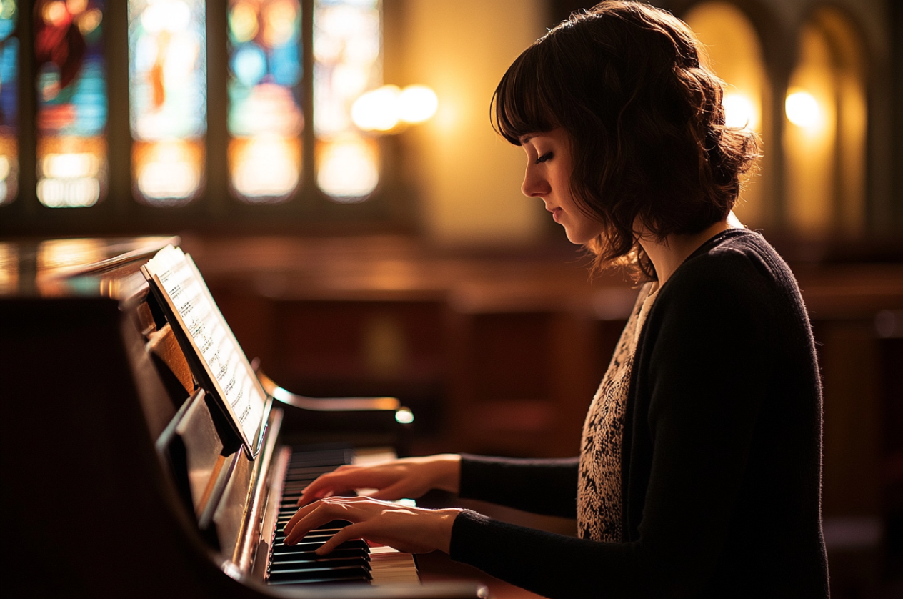 A woman playing piano | Source: Midjourney