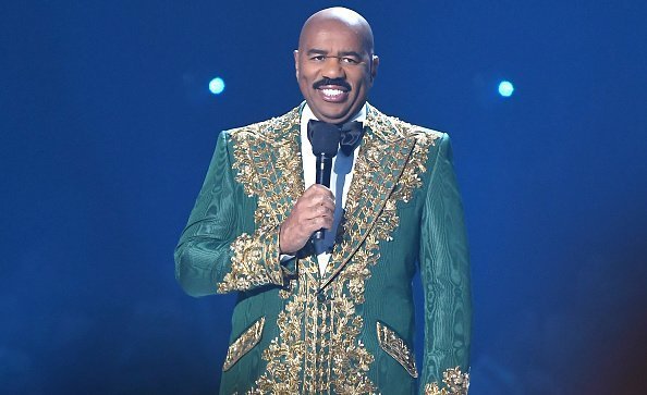 Steve Harvey speaking onstage during the 2019 Miss Universe pageant at Tyler Perry Studios on December 08, 2019 | Photo:Getty Images
