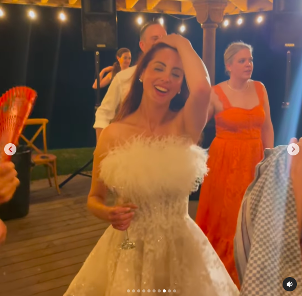 Eva Amurri dancing in the second dress she wore at her wedding, posted on July 2, 2024 | Source: Instagram/writerdirector