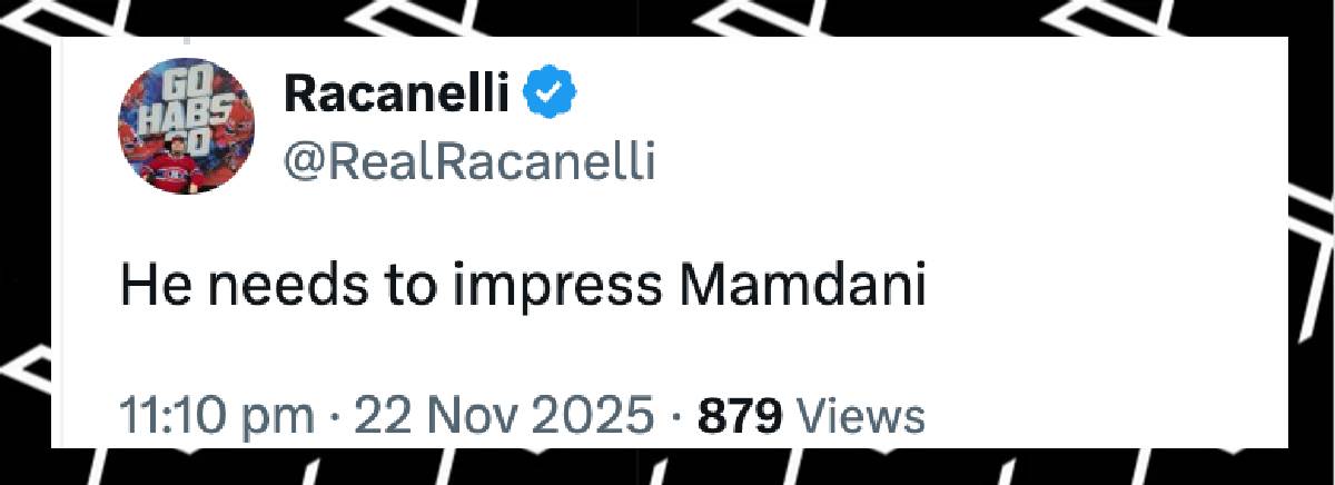 A netizen's comment on the U.S. President, dated November 22, 2025 | Source: X/RealRacanelli