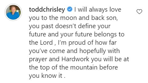 Todd Chrisley's heartwarming response to his son, Kyle Chrisley's sincere post. | Photo: Instagram/kyle.chrisley